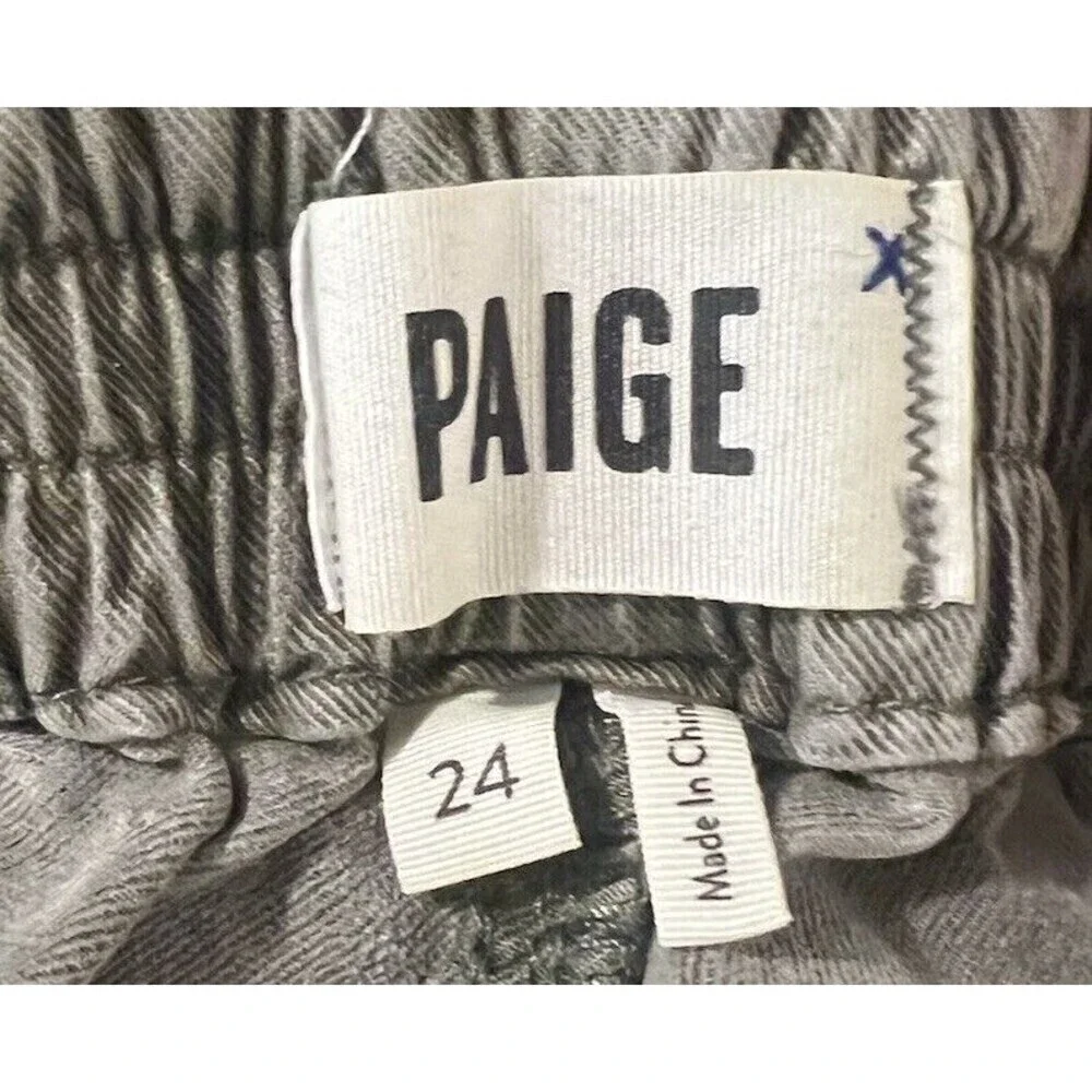 Paige Pants Womens 24 Green Christy Tapered Drawstring Waistband Cotton Stretch